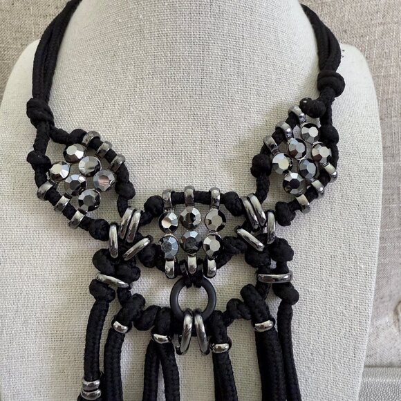 Dyrberg/Kern Ballerina crystal and textile necklace - Picture 4 of 7